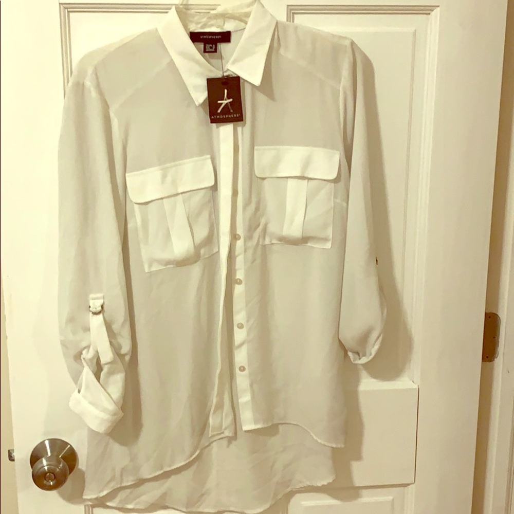Shirt, transparent, white color, size 8 USA